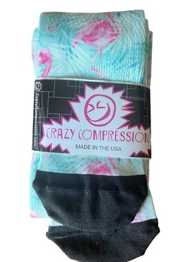 Crazy Compression Flamingo Socks USA Knee High Recovery Endurance